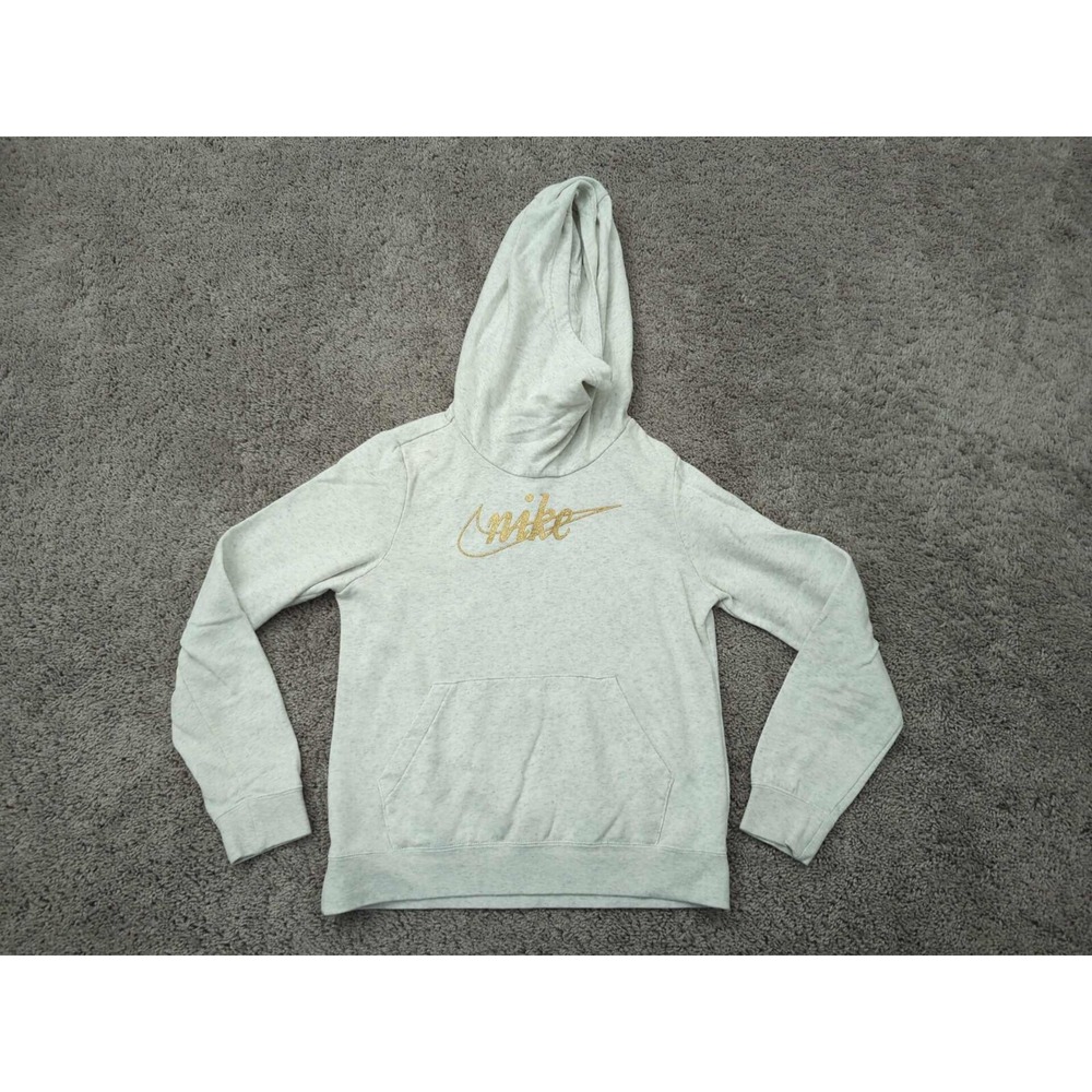 Nike Pullover Hoodie Womens Extra Small Swoosh Glitter‎ Logo Pocket